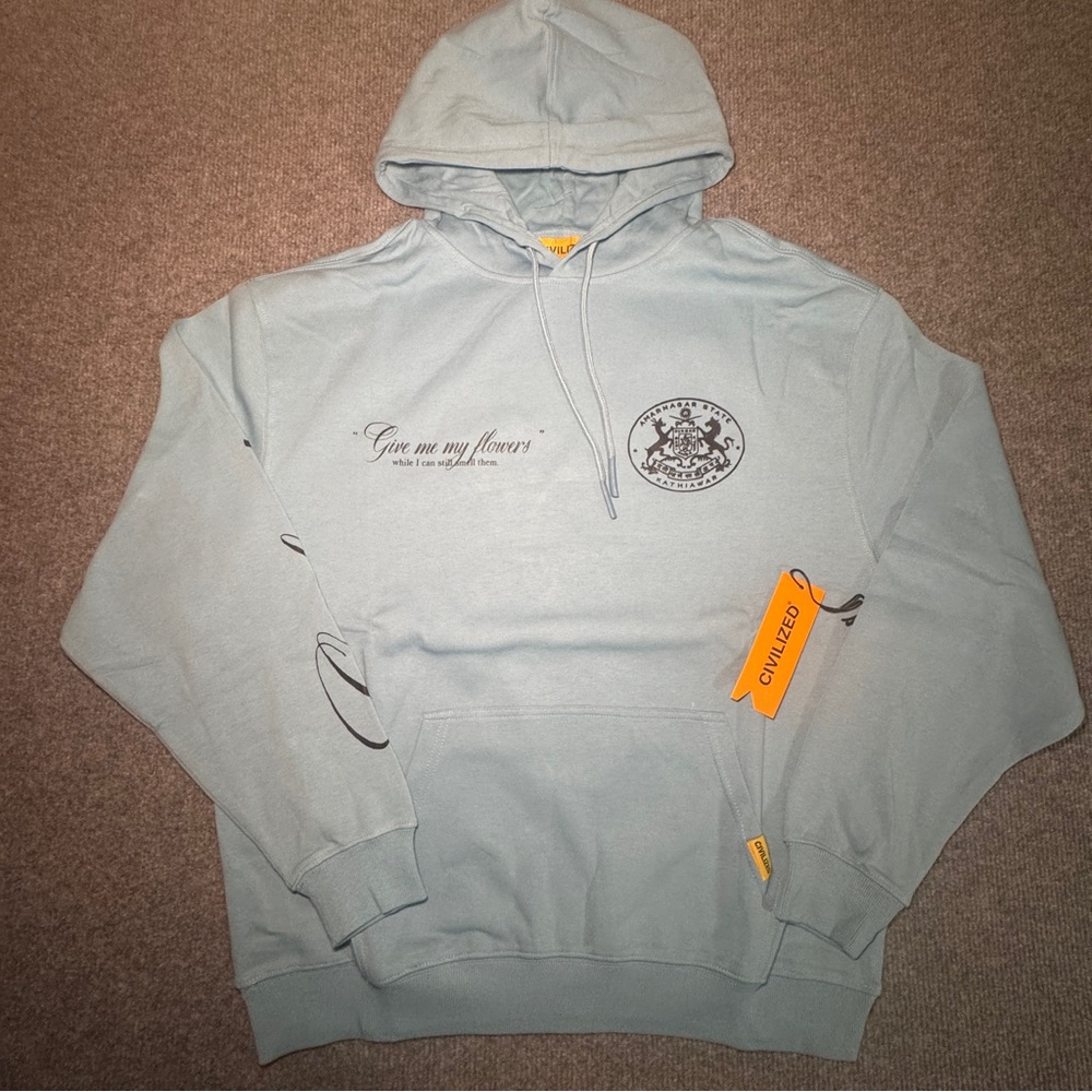 Civilized Light Blue Hoodie for Men